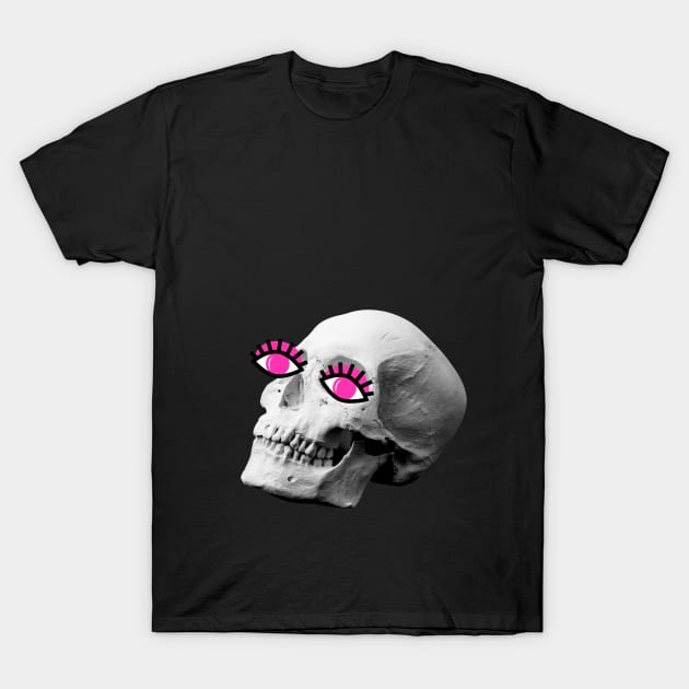 Pink Skull T-Shirt by Cryptocactos 